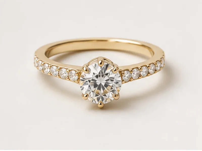 Realistic studio product photo of the pretend product Diamond Daydream Ring.