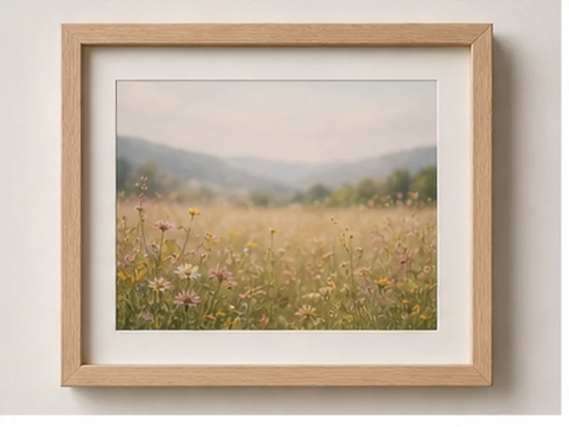 Realistic studio product photo of the pretend product Floating Meadow Print.