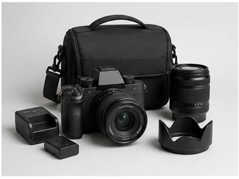 Realistic studio product photo of the pretend product Miracle Camera Bundle.