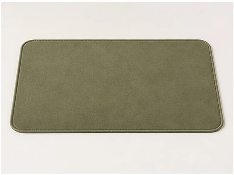 Realistic studio product photo of the pretend product Moss Desk Mat.