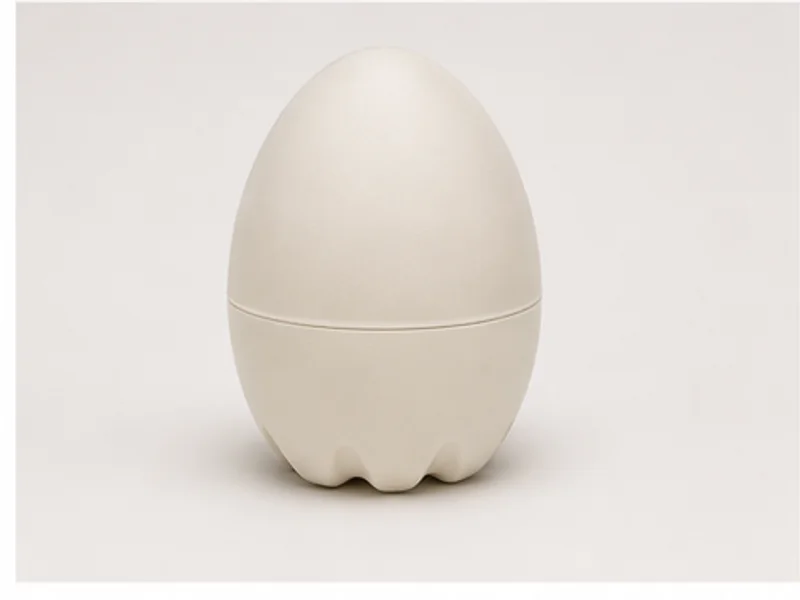 Realistic studio product photo of the pretend product Mystery Desk Egg.