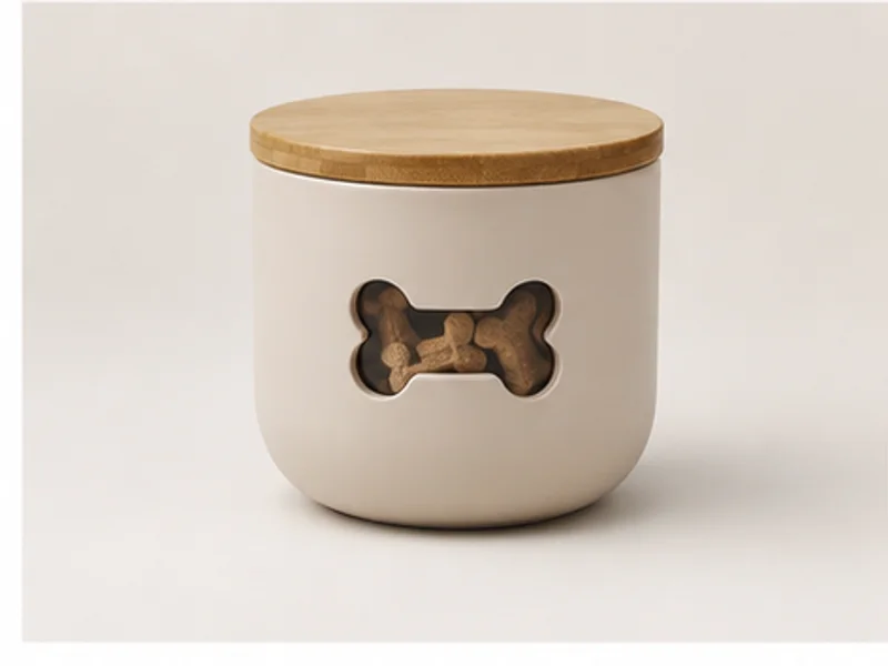 Realistic studio product photo of the pretend product Tiny Treat Vault.