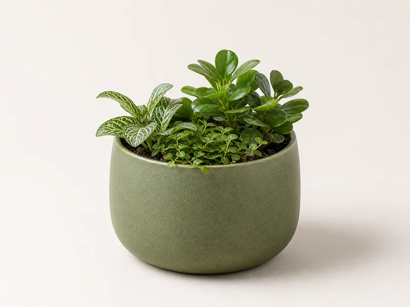 Generated generic product photo of a green desk planter.
