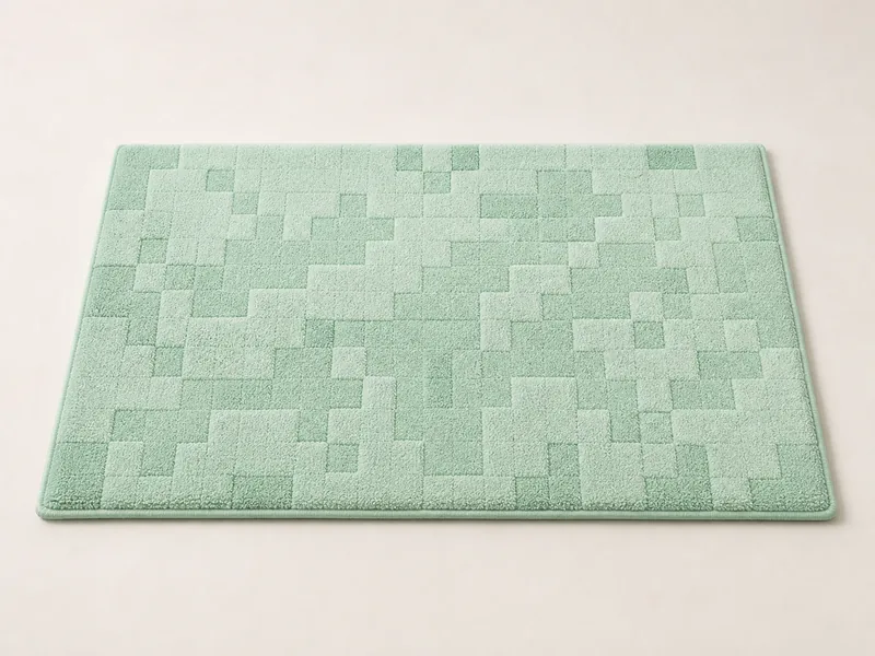 Generated generic product photo of a mint pixel quest rug.