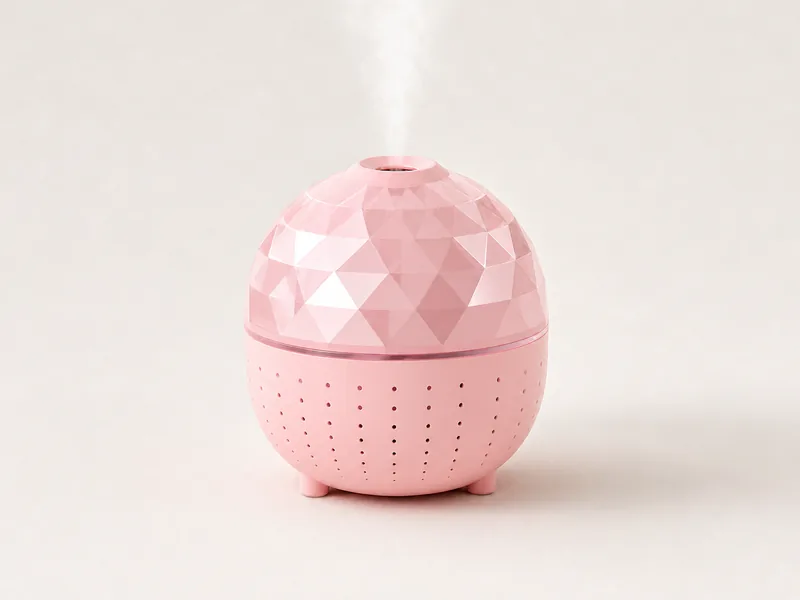 Generated generic product photo of a pink disco humidifier.